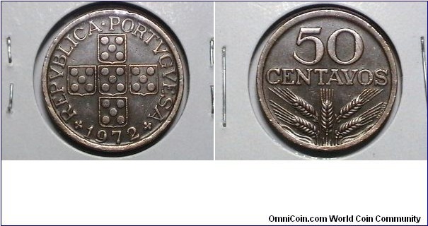 Portugal 1972 50 Centavos KM# 596 