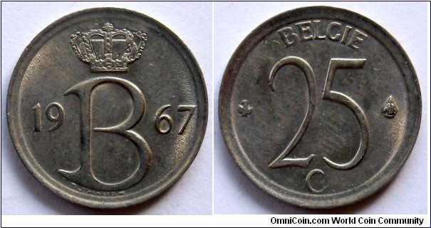 25 centimes.
1967, Belgie