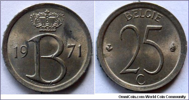 25 centimes.
1971, Belgie