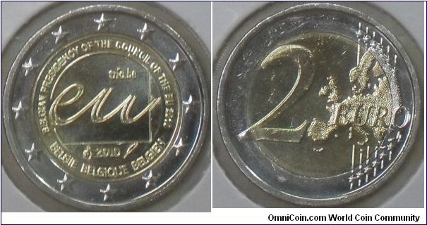 2 Euro,Commemorating Belgium's Council Presidency of the European Union
