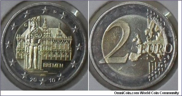 2 Euro-German State of Bremen,Karlsruhe Mint (G).