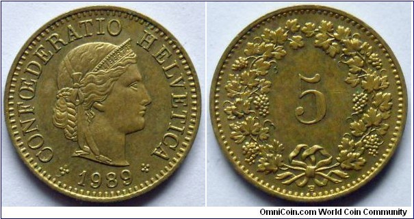 5 rappen.
1989 (B)