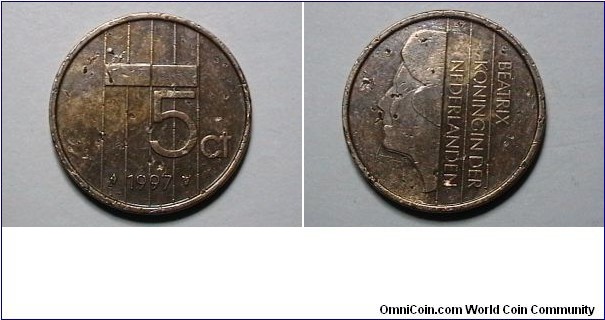 Netherlands 1997 5 Cents KM# 202 