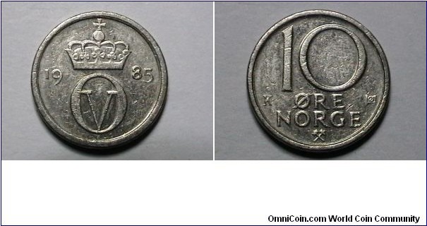 Norway 1985 10 Cents KM# 416 