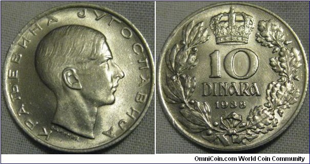 1938 1 dinara, aUNC, a great looking coin