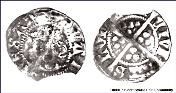 Edward III Halfpenny
quadrefoil or saltire in one quarter of reverse