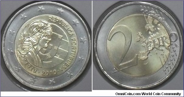 100 Years of Portuguese Republic,Lisbon Mint.