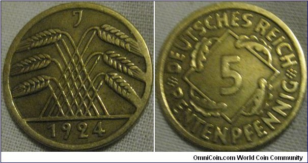 1924 5 rentenpfennig