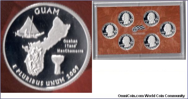 Guam - 25C Silver from 2009 District of Columbia & US territories Quarters Silver Proof Set