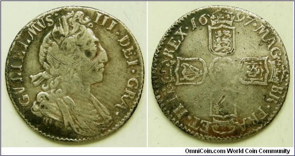 Sixpence
William III, 3rd bust
Spink ref: 3542