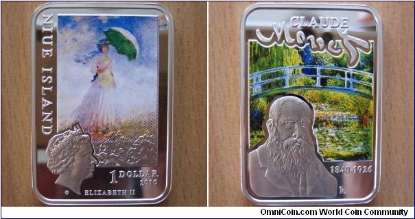 1 Dollar - Claude Monet - 28.28 g Ag .925 Proof - mintage 15,000