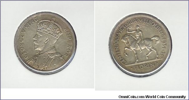 1934-35 Florin Commemorating Victoria's Centenary RARE in Perfect UNC