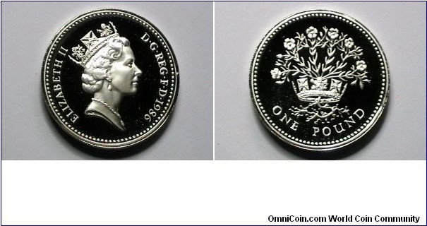 Great Britain 1986 Silver 1 Pound KM# 946a 