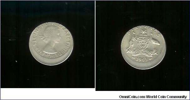 1963 Sixpence Mis-struck