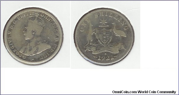 1921 Shilling 'Star' Mint Mark RARE