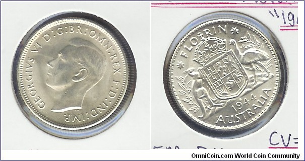 1944 'S' Mint Mark Florin Gem UNC