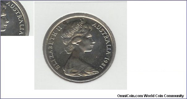 1981 20c Dot Above 'R' Variety