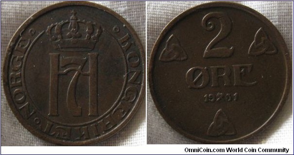1931, 2 ore, VF grade