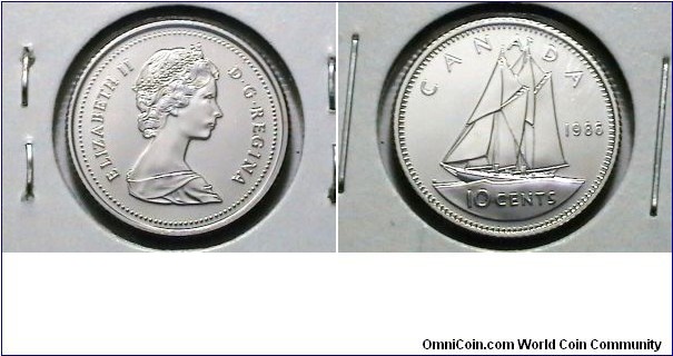 Canada 1986 Proof like 10 Cents KM# 77.2 