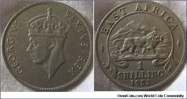 1952 east africa shilling VF