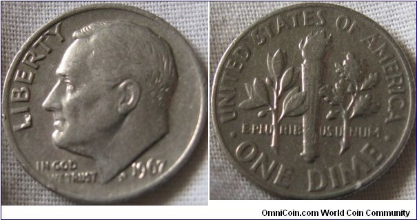 1967 dime EF