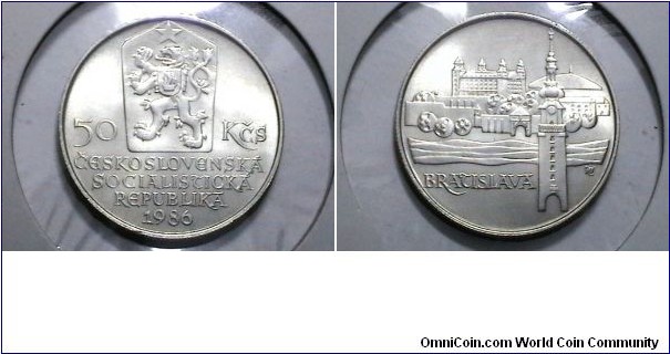 Czechoslovakia 1986 50 Korun Bratislava City View KM# 136 