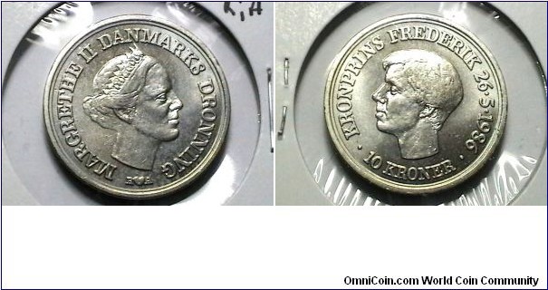 Denamark 1986 10 Kroner  KM# 865 