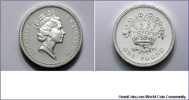 Great Britain 1986 Silver Proof 1 Pound KM# 946a 