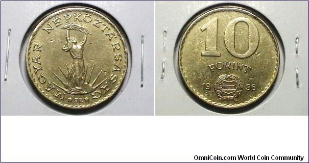Hungry 1986 10 Forint KM# 636 