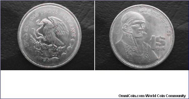 Mexico 1986 1 Peso KM# 496 