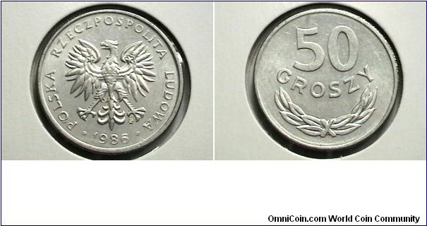 Poland 1986  50 Groszy KM Y# 48.2 