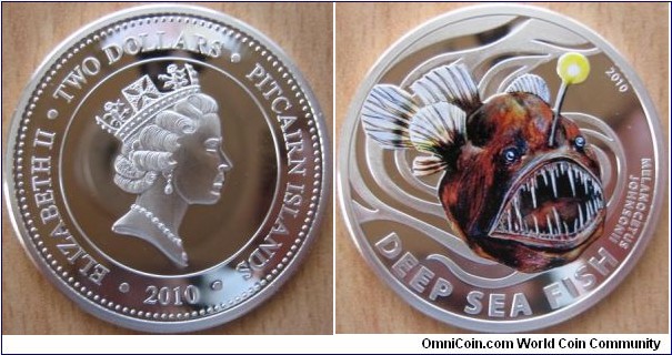 Pitcairn Islands - 2 Dollars - Melanocetus - 15.55 g Ag .925 Proof - mintage 1,000