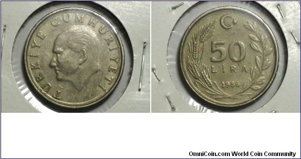 Turkey 1986 50 Lira Km# 966 