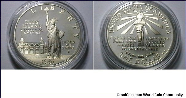 U.S. 1986-S Proof Statue of Liberty comm. 