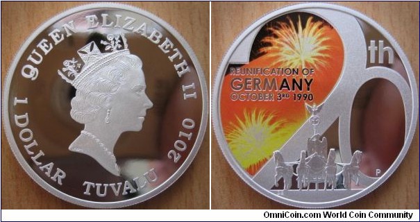1 Dollar - 20 years of reunification of Germany - 31.13 g Ag .999 Proof - mintage 5,000