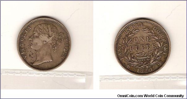 British East India Company, one rupee. Calcutta Mint. 11.66 grams 0.917; local standards, not UK; nominally a 
