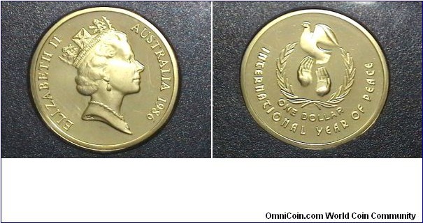 Australia Proof 1986 1 Dollar KM# 87 Year of Peace 