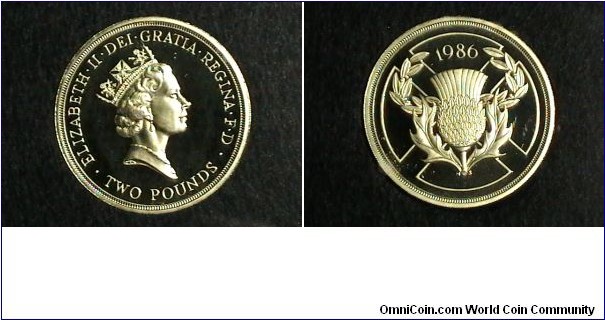 Great Britain 1986 Proof 2 Pound Km# 947 