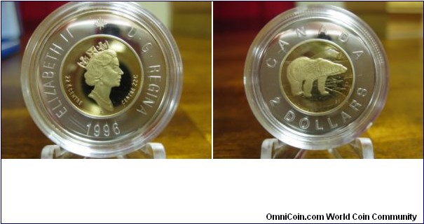 1996 Gold and Silver Proof Canadian $2 