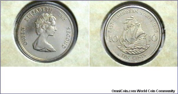 Eastern Caribbean MS 1986 10 Cent KM# 13