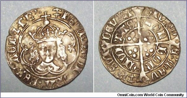 Henry VII Groat; facing bust issue