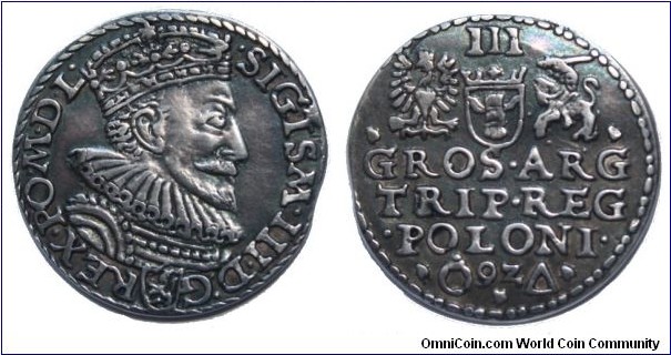 3 groschen (trojak), Sigismund III, Malbork