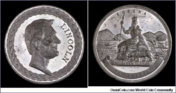 Lincoln medal with California State Seal