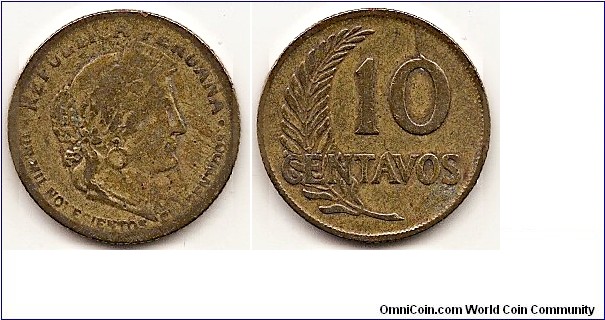 10 Centavos
KM#214.2
3.8600 g., Copper-Nickel   Obv: Head right Rev: Value to right of sprig