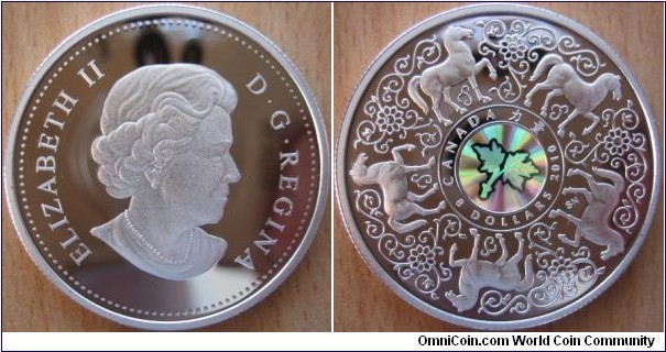 8 Dollars - Maple of strength - 25.3 g Ag .925 Proof (with hologram)- mintage 8,888