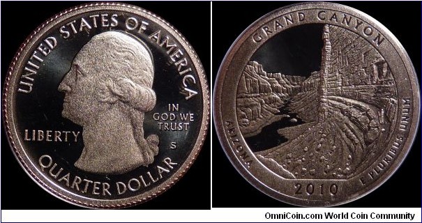 USA 25 Cents 2010 Grand Canyon National Park - Proof