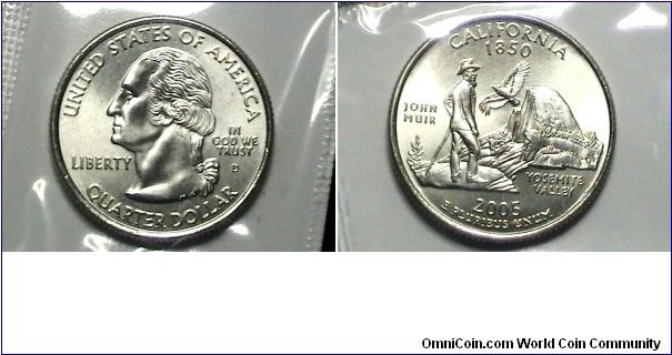 U.S. MS SF 2005-D 25 Cents California Km# 370 