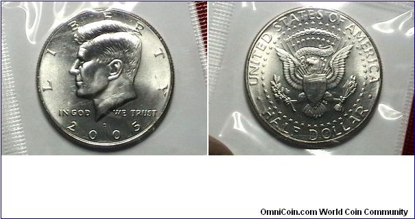 U.S. MS SF 2005-D 50 Cents Kennedy Half Km# A202b 