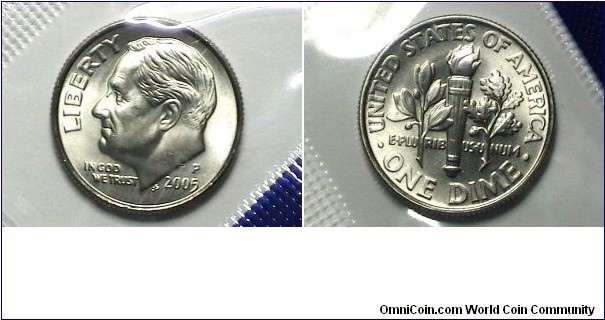 U.S. MS SF 2005-P 10 Cents Roosevelt dime Km# 195a 