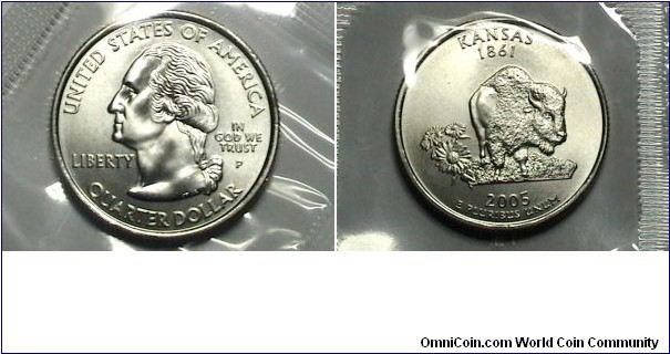 U.S. MS SF 2005-P 25 Cents Kansas Km# 373 